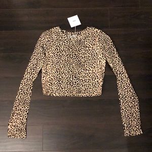 NWT leopard crop top size small